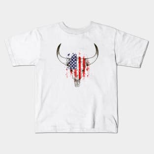 Patriot Cow Skull Kids T-Shirt